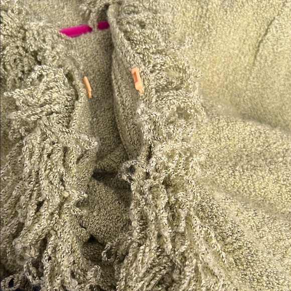 Dialogue Women's Green Fringed Cardigan - Picture 5 of 6